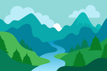 Fototapeta premium mountain landscape with trees