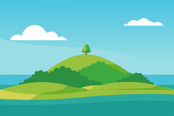 Fototapeta premium landscape with mountains and blue sky