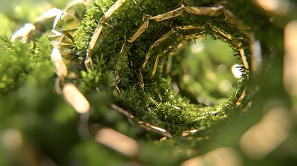 Intricate Spiral of Green Foliage Captured in a Macro Perspective Highlighting Natural Texture