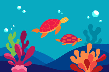 Obraz premium underwater background with fishes
