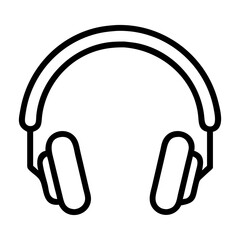 Music headphones icon outlines vector illustration