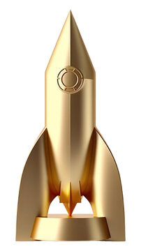 PNG Rocketman icon golden Trophy missile.