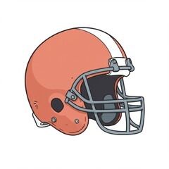 Naklejka premium Orange and White Football Helmet Illustration