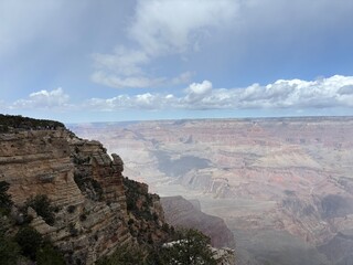 The Grand Canyon during snowfall
