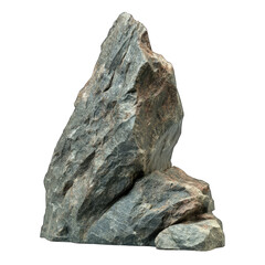 Realistic Grey Rock Formation, Isolated Mountain Peak Clipping Path isolated on transparent background