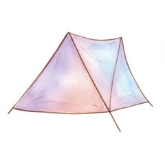 Pastel Watercolor Tent Illustration