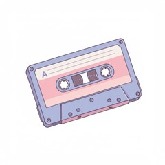 Fototapeta premium Pixel Art Pastel Cassette Tape Illustration
