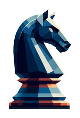 chess knight pieces - low poly design style (artwork 2) © mr.mmz