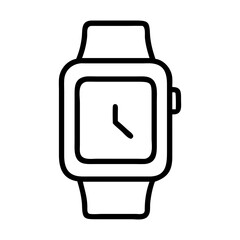 Smartwatch clock wearable icon outlines vector illustration