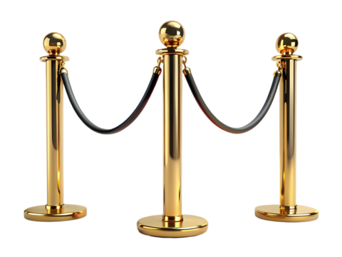 Gold Stanchions with Rope: Queue Barriers, Crowd Control Stanchions, VIP Rope Stanchions, Event Stanchions, Gold Metal Stanchions