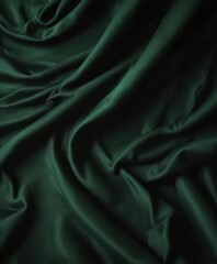 Fototapeta premium Luxurious dark green velvet, dramatic folds, opulent sheen , premium, drape, material