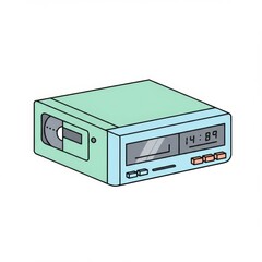 Fototapeta premium Retro Cassette Player Illustration