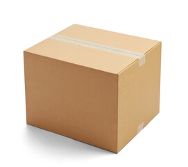 box package delivery cardboard carton packaging isolated shipping gift container brown send...