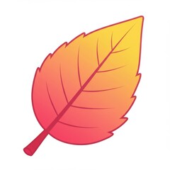 Red Orange Yellow Gradient Autumn Leaf Illustration