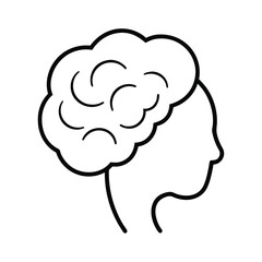 side profile of brain icon vector art silhouette 