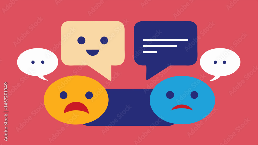 Poster conflict through text a couple having a disagreement via text messages with angry emojis and exclama