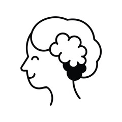 side profile of brain icon vector art silhouette 