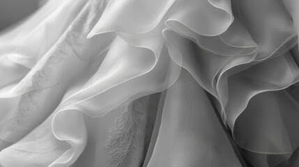 Obraz premium Premium close-up texture of luxurious wedding dress fabric