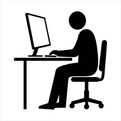 Silhouette of Person Using Computer Vector