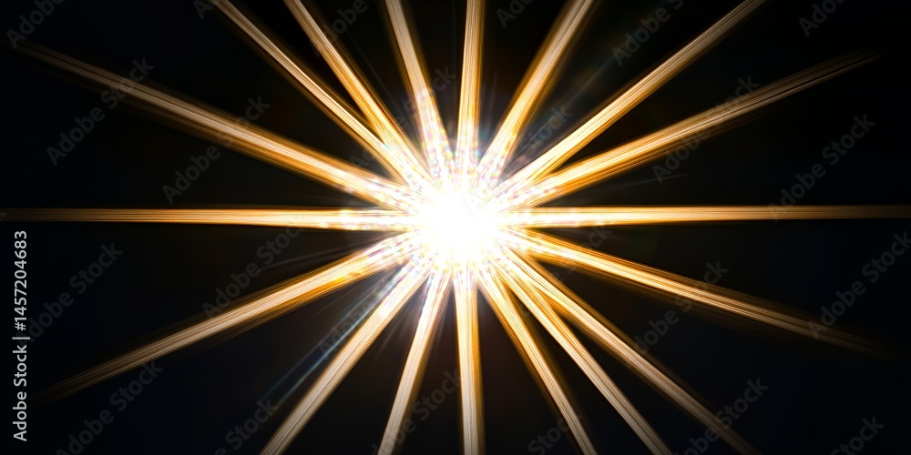 Poster abstract golden light rays burst background design element for digital projects website banner or pr