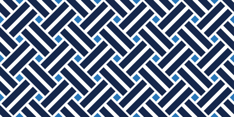 Repeating design. Dark blue and white stripes are arranged diagonally, creating an interwoven effect.