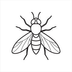 flying housefly vector icon