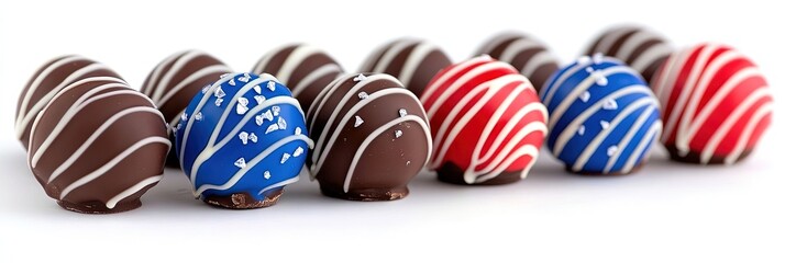 Fototapeta premium photo of delicious chocolate truffles patriotic 