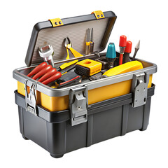 Professional Tool Box Filled with Essential Hand Tools