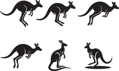kangaroo silhouette vector illustration