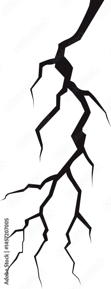 Poster a stark vector design featuring a network of angular lines suggestive of fracture or lightning, agai