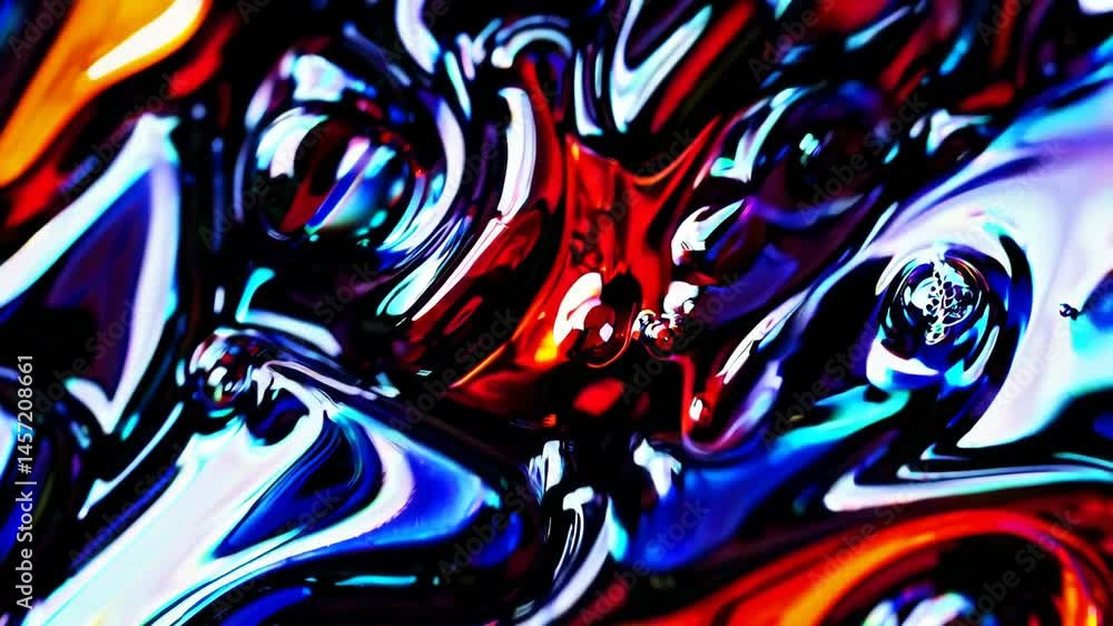 Poster dynamic fluid patterns: energetic swirl of vibrant colors in motion