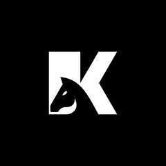 letter K horse logo