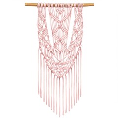 Obraz premium Blush Pink Macrame Wall Hanging Home Decor