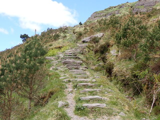 Hiking path at Gouganebarra Ireland