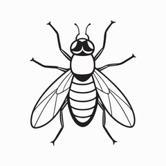 Fototapeta premium flying housefly vector icon