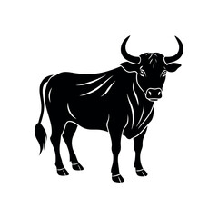 Bull Silhouette Vector Animal Graphic
