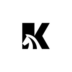 letter K horse logo