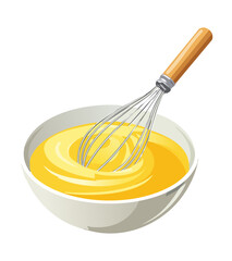 whisking egg yolks- vector illustration