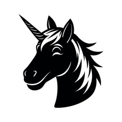 Happy Unicorn Head Vector Cartoon Design