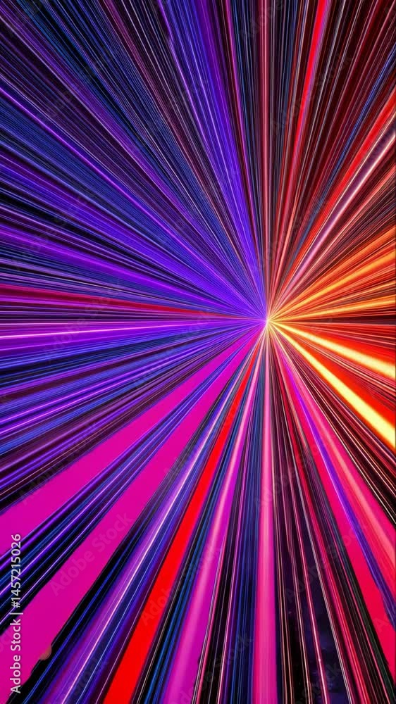 Aufkleber abstract colorful light rays converge on a central point in a kaleidoscopic manner with space dust a