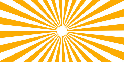 Minimal sunny sunset spotlight gradient banner for poster and cartoons background. Spiral radial striped backdrop design. Sunbeam sunrise burst illustration with spiral sunray and striped pattern