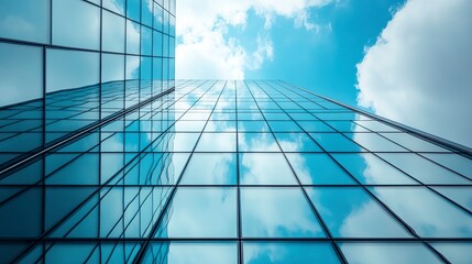 Urban office building in Berlin, Germany, with a modern glass facade, clean architectural elements, and a professional appearance.  