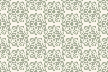 Gardinen Barock Vector damask seamless pattern background. Elegant luxury texture for wallpapers and decoration.Motifs Ikat floral embroidery.Ethnic oriental pattern traditional.Geometric flower folklore ornaments.  © supachai