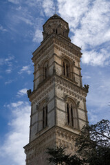 baroque bell tower in Soleto, Italy