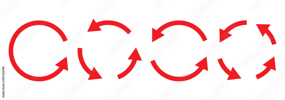 Poster circle arrows icon set. round reload sign, repeat icon, refresh icon, rotate arrow icon sign and sym