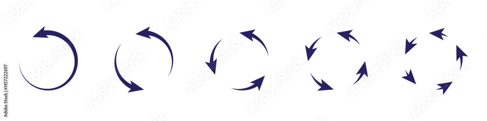 Poster circle arrows icon set. round reload sign, repeat icon, refresh icon, rotate arrow icon sign and sym