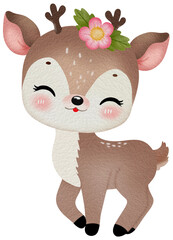 Cute Reindeer with flower