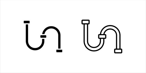 Vector line icon representing pipeline fittings, commonly used in plumbing, construction, or industrial contexts. The icon typically includes pipe connectors, elbows, tees, or other pipe fitting compo