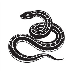 Fototapeta premium garter snake silhouette black Vector