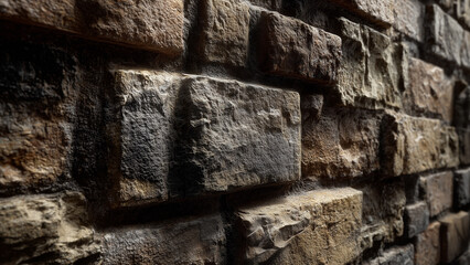 Fototapeta premium Ancient Fortress Stonework Surface Close-Up